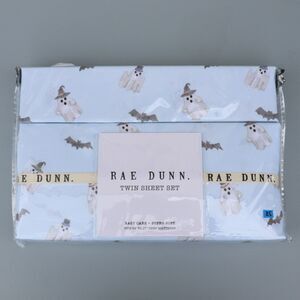 Rae Dunn Halloween Twin Sheet Set Ghost Sky Blue